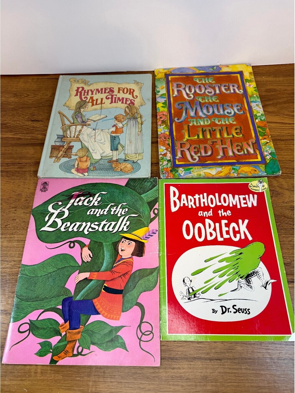 Vintage Children's Book Lot of 4 Dr Seuss Jack Beanstalk Nursery Rhymes